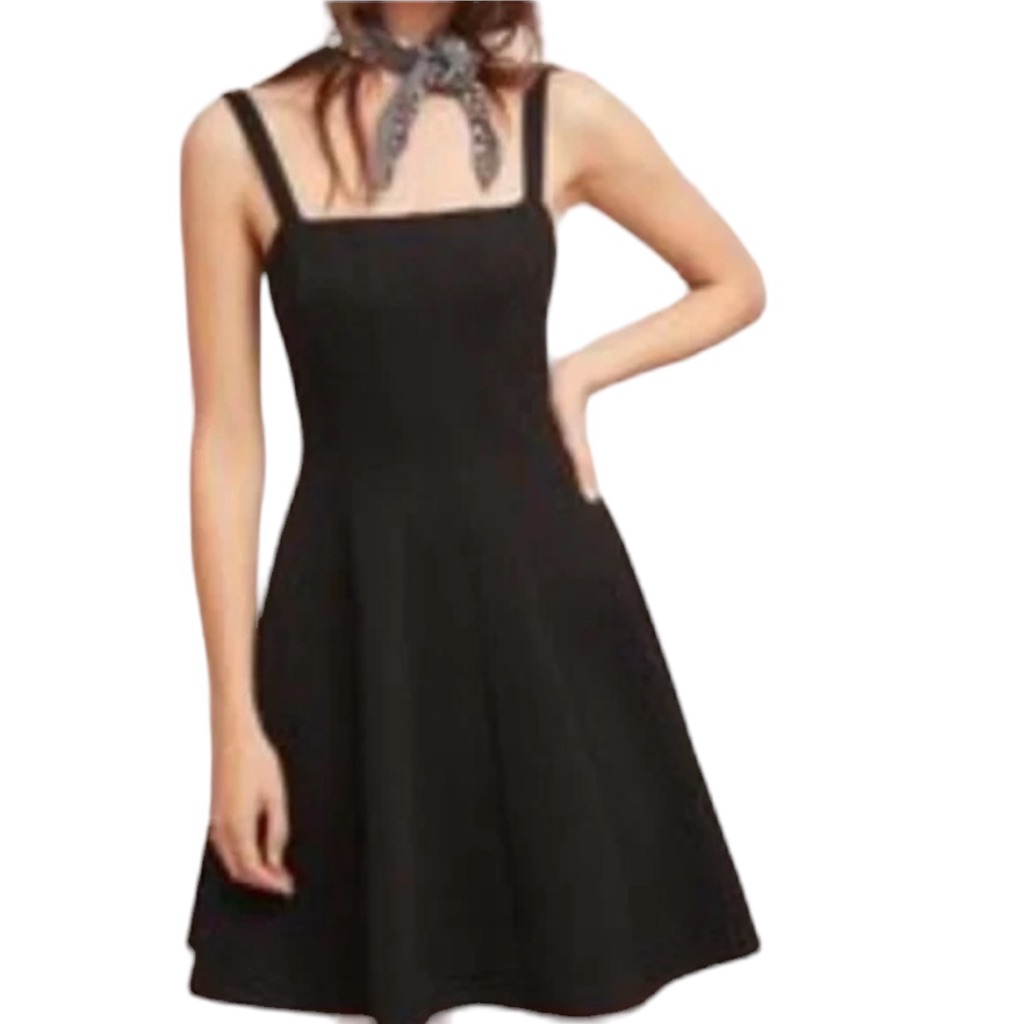 Anthropologie Bailey44 Black Knit "Antonella" Fit And Flare Dress Sp